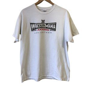 Wrestle Mania Axxess Volunteer tee shirt white XL
